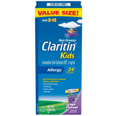 Claritin Kids Non-Drowsy Allergy Syrup Grape