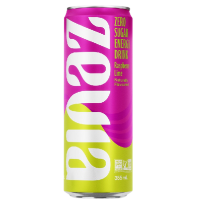 Zevia Zero Calorie Energy Drink Raspberry & Lime
