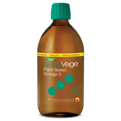NutraVege Plant-Based Omega-3 Liquid Strawberry Orange