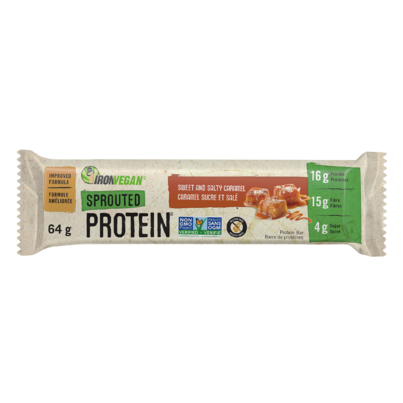 IronVegan Sprouted Protein Bars Salted Caramel