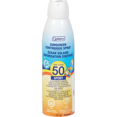 Option+ Sunscreen Continuous Spray Sport SPF 50