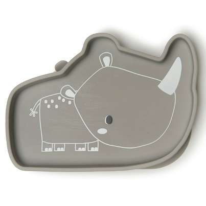Loulou Lollipop Born To Be Wild Silicone Snack Plate Rhino