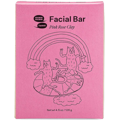 Meow Meow Tweet Facial Soap Bar Pink Rose Clay