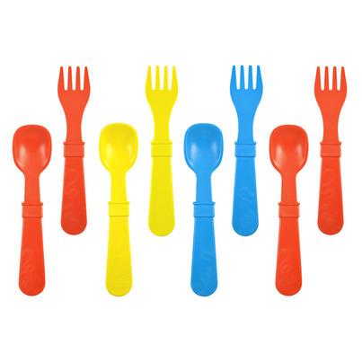 Re-Play Utensils Primary Red, Yellow And Sky Blue