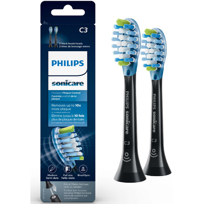 Philips Sonicare Premium Plaque Control 2pack Brush Heads Black