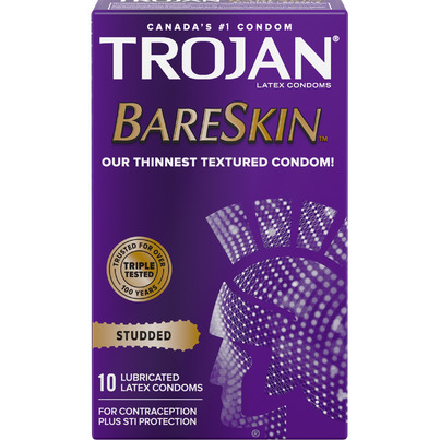Trojan BareSkin Studded Lubricated Latex Condoms