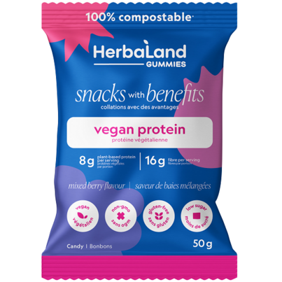 Herbaland Snacks With Benefits Mixed Berry Protein Gummies