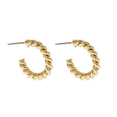 Foxy Originals Petit Twisted Hoop Earrings Gold