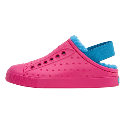 Native Shoes Kids Jefferson Cozy Clogs Radberry Pink & Sky Blue