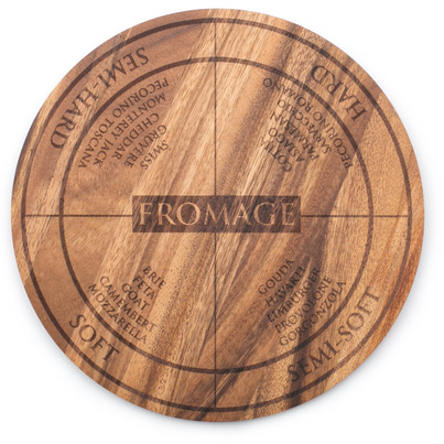 Ironwood Acacia Wood Circle Serving Board Cheese Engraving
