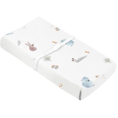 Kushies Percale Change Pad Cover With Slits For Straps Forest