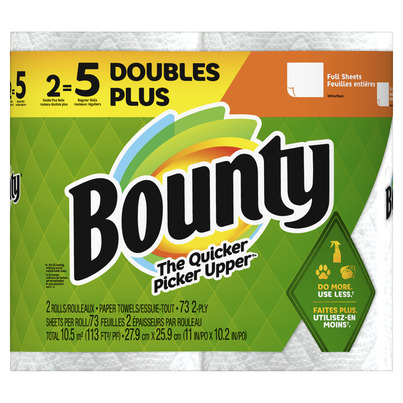 Bounty Paper Towels Double Plus White