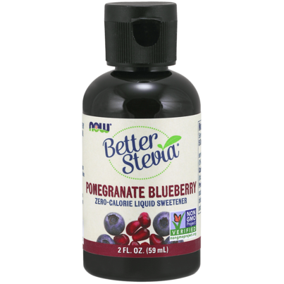 NOW BetterStevia Liquid Sweetener Pomegranate Blueberry