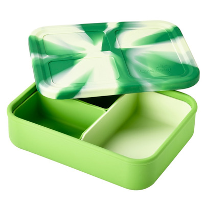 LunchBots Build-a-Bento Silicone Bento Box Tie Dye Green Sea Turtle