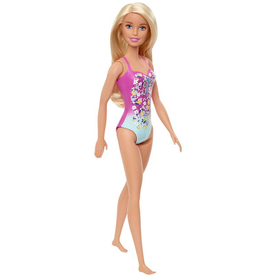 Barbie Beach Doll With Pink & Blue Swimsuit