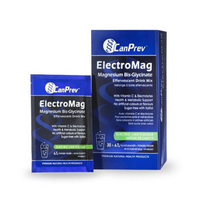 CanPrev ElectroMag Magnesium Bis-Glycinate Effervescent Drink Mix