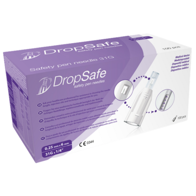DropSafe Safety Pen Needles 31g 6mm Purple