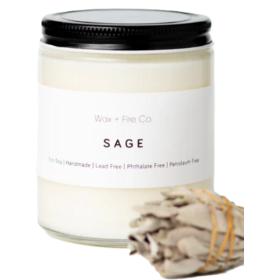 Wax + Fire Soy Candle Sage