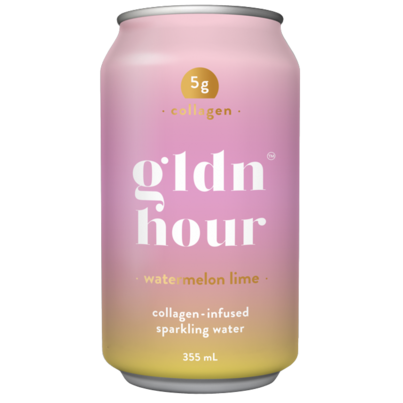 Gldn Hour Collagen Infused Sparkling Water Watermelon Lime