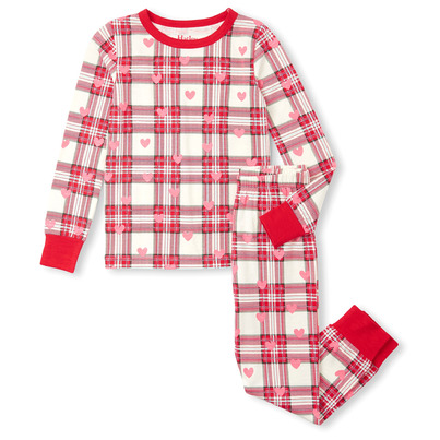 Hatley Kids Pajama Set Hearts Plaid