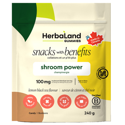 Herbaland Snacks With Benefits Gummies Shroom Power Lemon Black Tea