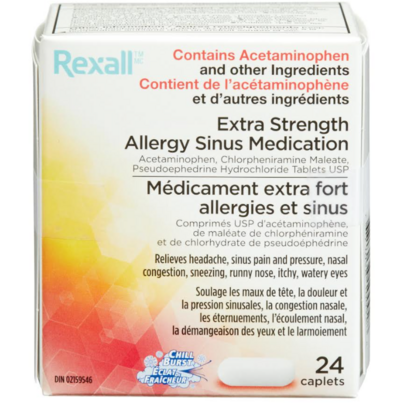 Rexall Allergy Sinus Medication Extra Strength