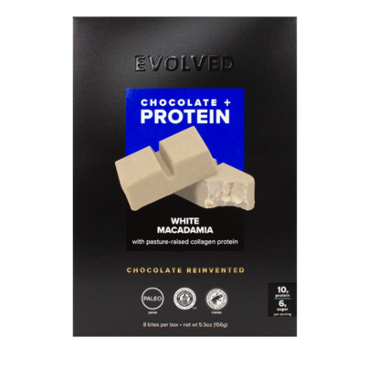 Evolved Chocolate+ Protein Collagen Bites White Macadamia