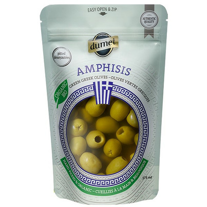 Dumet Organic Amphisis Green Pitted Olives