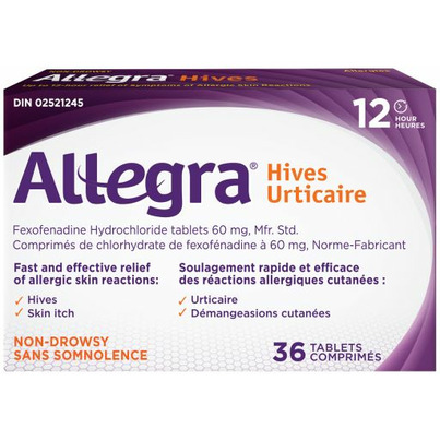 Allegra Hives 12 Hour 60 Mg Tablets Blister-Pack