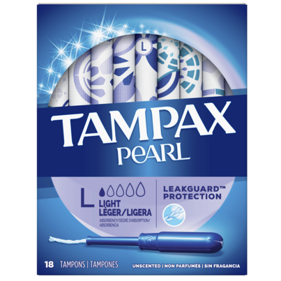 Tampax Pearl Tampons Light Absorbency With LeakGuard Braid