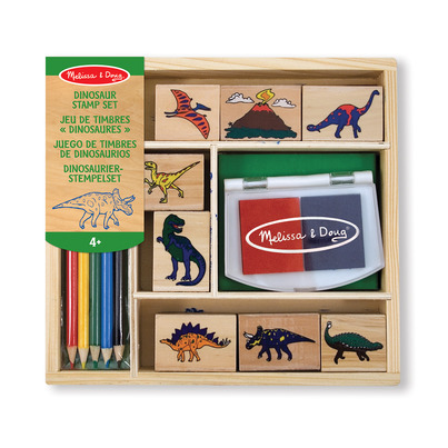 Melissa & Doug Wooden Stamp Set Dinosaurs