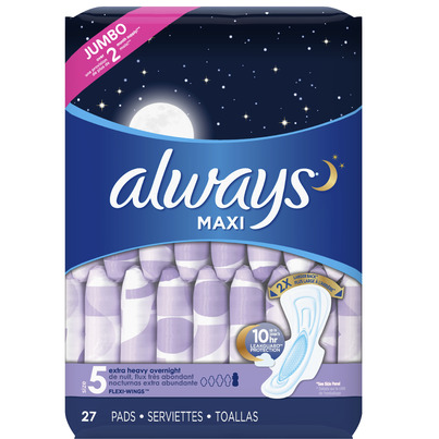 Always MAXI Pads Extra Heavy Overnight With Wings Unscented