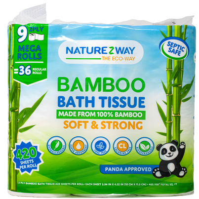 NatureZway Bamboo Bath Tissue Mega Roll