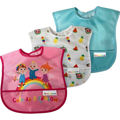 DreamGro Cocomelon Wipeable Bibs Pack Pink Melon