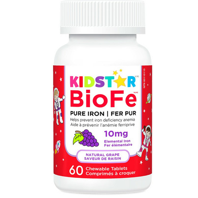 KidStar Nutrients BioFe Pure Iron Chewables Grape-Flavoured Tablets