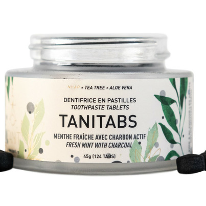 TANIT Toothpaste Tablets Jar Mint Activated Charcoal
