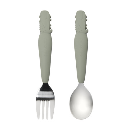 Loulou Lollipop Born To Be Wild Kids Spoon And Fork Set Alligator