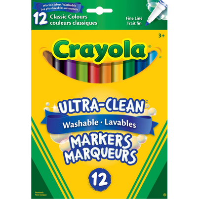Crayola Ultra-Clean Washable Fine Line Markers Classic Colours