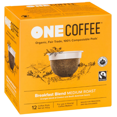 OneCoffee Organic Single Serve Coffee Breakfast Blend Medium Roast