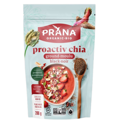 PRANA Proactive Organic Ground Black Chia Seeds