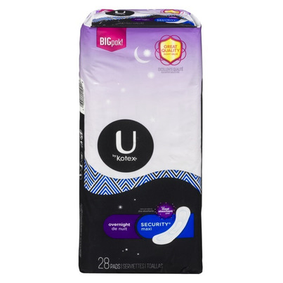 U By Kotex Overnight Security Maxi Without Wings