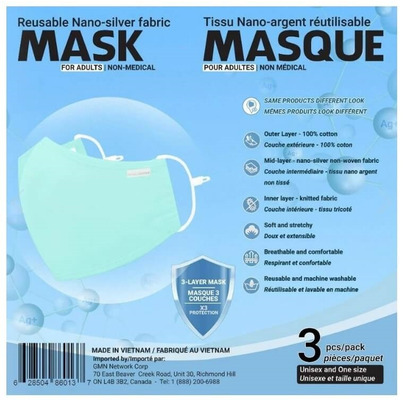 Sequence Health Ltd. Nano Silver Face Mask For Adult Green