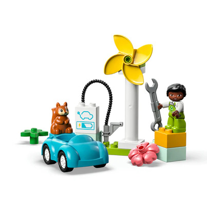LEGO DUPLO Town Wind Turbine And Electric Car Building Toy Set