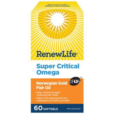 Renew Life Super Critical Omega Norwegian Gold Fish Oil And Omega 3's