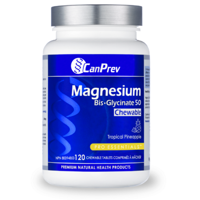 CanPrev Magnesium Bis-Glycinate 50 Chewable Tropical Pineapple