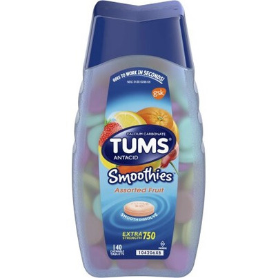 Tums Extra Strength Smoothie Antacid For Heatburn Relief Assorted Fruit