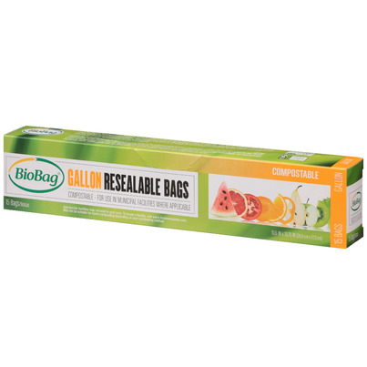 BioBag Resealable Gallon Compostable Bags