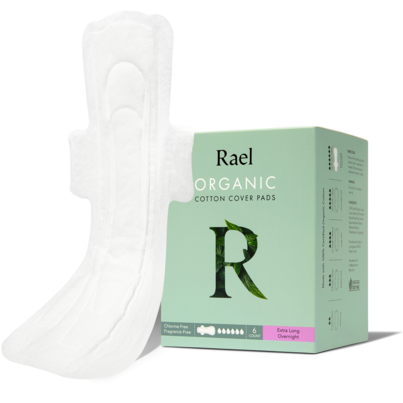 Rael Organic Cotton Cover Pads Extra Long Overnight