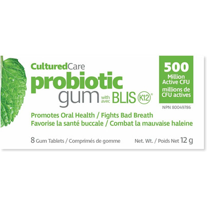 CulturedCare Probiotic Gum With BLIS-K12 Spearmint/Peppermint