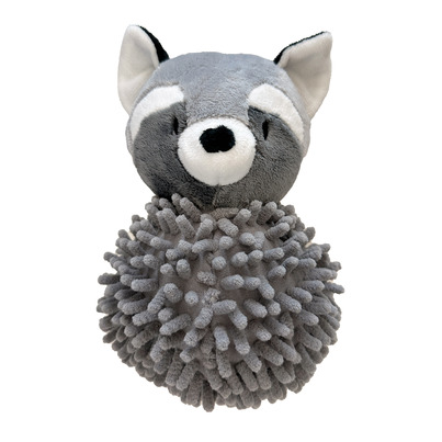 FouFou Brands Dog Toy Moppet Spikers Raccoon